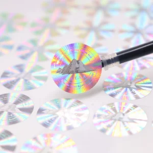 Anti-Counterfeiting Glitter Hologram Stickers Custom Waterproof Logo Packing Paper Laser Holographic Die Cut Flat