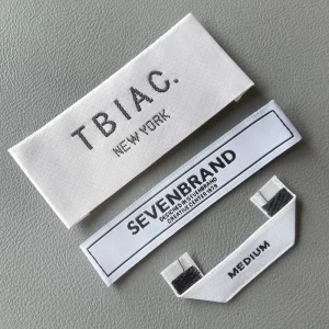 BLW07 Eco Friendly Shirt Clothing Garment Fabric Label Custom Logo Washable Satin Neck Woven Label for Garment