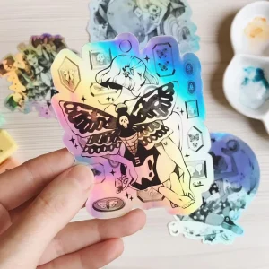 BONI Waterproof Holographic Die Cut Sticker Custom Vinyl Glossy Matte Clear Transparent Logo Stickers for Car Decal Decoration