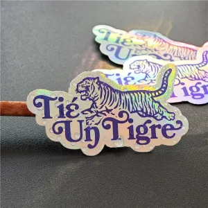 BOTU Custom Holographic Die Cut Sticker Waterproof Vinyl Glossy Colorful Rainbow Decal Logo Stickers for Promotion Packaging