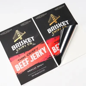 Beef Jerky Food Label Stickers for Snack Packaging Waterproof Oil Resistant Vinyl Material Custom Printing Eco Friendly Adhesive