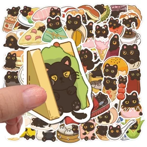 Black Cat Die Cut Stickers Waterproof Vinyl Decals for DIY Journal Earphone Case Laptop Creative Decoration Stickers