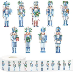 Blue Soldiers Decals Stickers Christmas Holiday Seal Adhesive Stickers Roll for Gift Box Packaging
