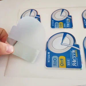 Both Sides Printed Partial Adhesive PVC Silver Label Stickers Half Glue Label Stickers Half Adhesive Label Sticker