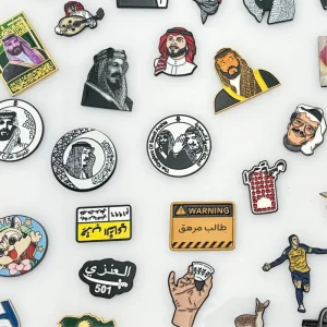 Bulk Arabic Traditional Symbol Metal Phone Stickers Character Decorative Stickers for Saudi Arabia UAE Festival Present