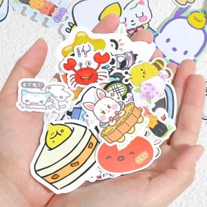 Bulk Cartoon Anime Adhesive Sticker Custom Die Cut Cute Sticker Waterproof Stationery Decorative Stickers With Logo