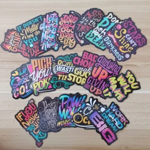 CUSTOM DIE CUT Waterproof Vinyl STICKERS Label Logo Stickers Adhesive PVC Label Sticker