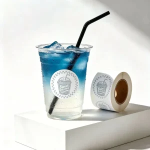 Cafe Milk Tea Stickers Custom Shaped Self adhesive Label Stickers Self printing Vinyl Label Sticker