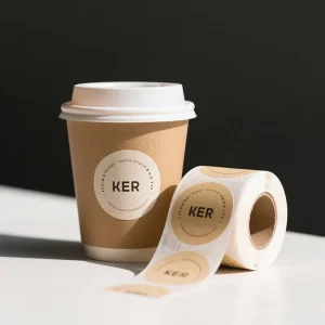 Cafe Use Custom Waterproof Self Adhesive Logo Printing Circle Label Etiquetas Round Sticker For Plastic And Paper Coffee Cup