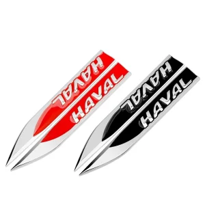 Car Stickers Blade Shape Leaf Plate Side Decals Fender Logo Label Emblem Badge Custom Body Decoration Metal Modified Accessories