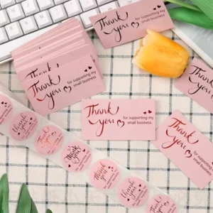 Cards Thank You Cards Sticker Label Round Colorful Paper Customized Custom Waterproof Carton MC Logo Stickers Adhesive Sticker