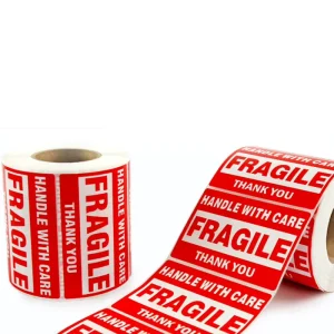 Careful Fragile Stickers with UV Coating Recyclable Customized Gift & Craft Warning Labels