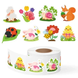 Cartoon Cute Colorful Insect Squirrel Stickers DIY Gift Teacher Rewards Self Adhesive Stickers