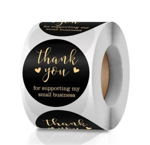 Cartoon Stickers Logos Roll Vinyl Kraft Thank You Stickers Print Custom Round Adhesive Paper Sticker Roll