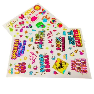 Children Cartoon Kiss Cut Stickers Sheet Decoration Removable PVC Stickers
