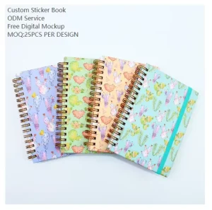 China Manufacturer Gold Stamping Reusable Journaling Sticker Book Custom Sizes Fast Production Floral Surface