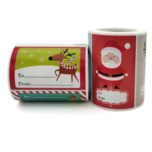 Christmas Stickers 250 Sheets Per Roll Customized Stickers Can Be Written on Sticker Label Rolls