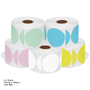 Chroma Label Stationery Stickers 500pcs Roll 2.5cm 1inch Paper Dot Stickers in Purple Blue Orange White with Holographic Feature