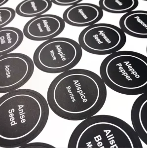 Circle Product Labels Custom Printed Adhesive Stickers for Glass Jars and Bottles