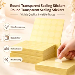 Clear BOPP Permanent Adhesive Box Seal Sticker 3 cm Circle Round Transparent Label Seal