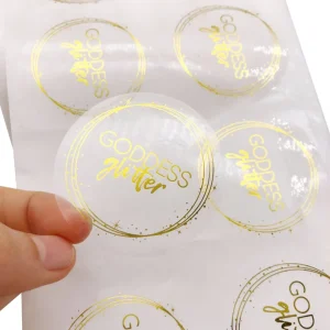Clear Foil Stickers Custom Transparent Embossed Sticker Labels