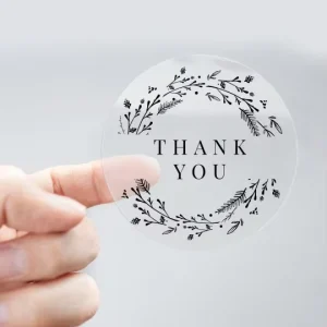 Clear Vinyl Label Waterproof Custom Logo Printing Transparent Stickers