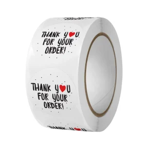 Coated Paper Adhesive Gift Tag Stickers Model C109 Circle Shape 500 Pieces Per Roll Custom Orders Accepted