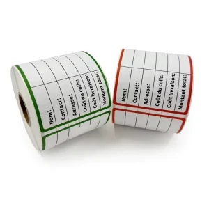 Coated Paper Adhesive Labels 4 Line Design Writable and Ribbon Printable for Shipping Classification Tags