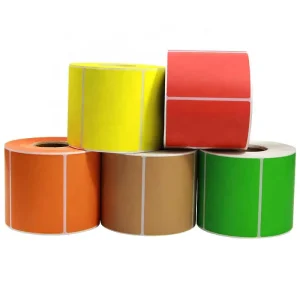Colored Blank Adhesive Roll Product Label Paper Sticker Rectangle Plain Stickers for Pack Self Adhesive Vinyl Roll for Printing