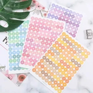 Colorful A5 Cut Paper Sticker Sheet Monthly Weekly Daily Planner Sticker