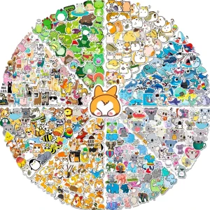 Colorful Animal Waterproof Stickers for Kids Water Bottle Laptop Stickers for Teens Girls Boys Kids Adults