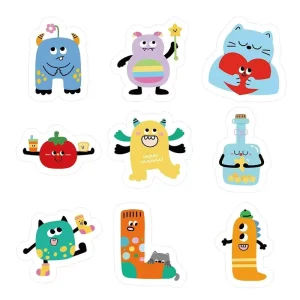 Colorful Anime Decorative Sticker Sheet Self Adhesive Waterproof PVC Vinyl Matte Varnishing Custom Kiss Cut Design Promotional
