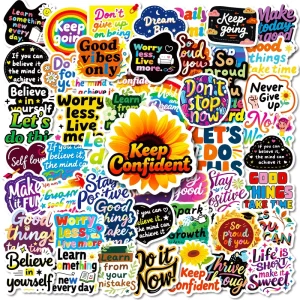 Colorful Inspirational Sticker Pack Self Adhesive Vinyl Decal for Personalizing Notebooks Journals Scrapbooks Craft