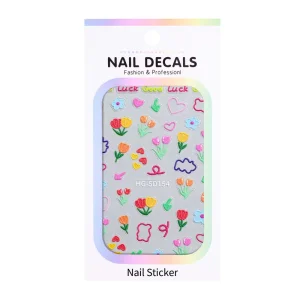 Colorful Relief Flower Nail Art 3D DIY Cartoon Nail Cute One Sheet Custom Stickers for Decoration