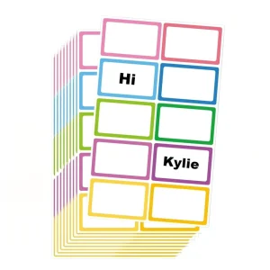 Colorful Writable Blank Identification Sticker Adhesive Plain Name Tag Sheet for Office School Classification Label Customizable