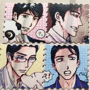 Comic Stamp Style Stickers Set Die Cut Matte Waterproof Adhesive Decals for Laptop Skateboard Water Bottle Decoration