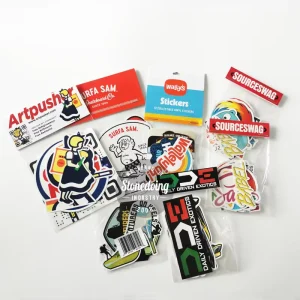 Company Brand Logo Advertising Custom Pack Sticker Waterproof Sticker Pack with Custom OPP Bag Package Sticker