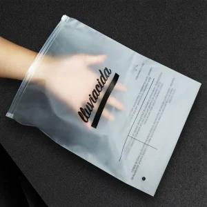 Compostable Custom logo Matte Frosted Packaging Zipper Bags Zip Lock Clothing Biodegradable Plastic Bags