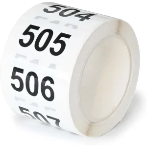 Consecutively Numbered Vinyl Labels 2×1 Inches Self Adhesive Sticker With 500 Numbers 001 for Inventory Storage Classification