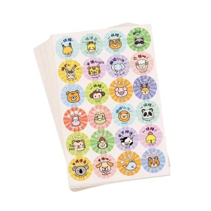 Creative Cartoon Cute Color Printed Paper Stickers Zhejiang Made Primary School Kindergarten Award Praise Children’s Album