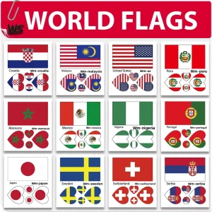 Cross border Argentina Fan Flag Face Tattoo Sticker Waterproof Sports Competition National Day Sticker
