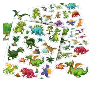 Cross border Bestseller Jurassic Dinosaur Reward & Praise T Rex Cartoon Labels Custom Printed Digital Paper Adhesive