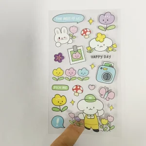 Crystal Clear UV Transfer Adhesive Sticker Label Holographic Transparent Cute Stickers