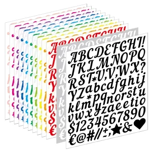 Custom 1 Inch Handwritten Letter Stickers English Alphabet Kiss Cut Sticker Sheet