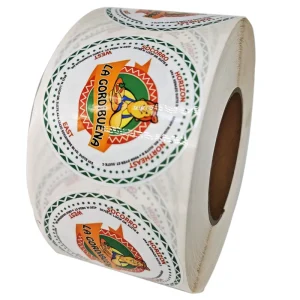 Custom 2 Inch Vinyl Adhesive Logo Printing Takeaway Lunch Box Sticker Waterproof Fast Food Container Packaging Roll Label
