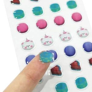 Custom 3D 22mm Dome Decal Water Stickers for Cups Transparent Vinyl Sticker Waterproof Resin Silicone Crystal Packaging Labels
