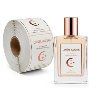 Custom 3D Embossed Gold Foil Perfume Label Sticker For Cosmetic Packaging