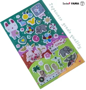 Custom 3D Kids Polyester Fabric Animal Sticker Fashion Decorative Cartoon Sticker for Party Gifts