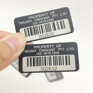 Custom 3D Printing Sticker Label QR Bar UPC Codes Logo Metal Waterproof Customized Adhesive Sticker Colors Printing Accept