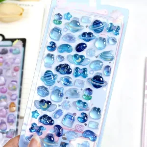 Custom 3D Puffy Stickers 3D Crystal Waterproof Decorative Stickers Personalized Cartoon 3D Embossed Stickers for Kids